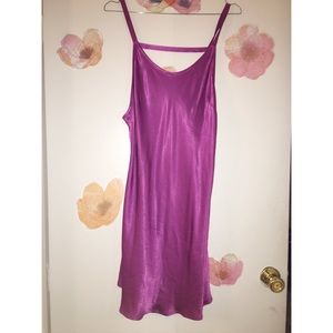 Purple Satin Slip Dress